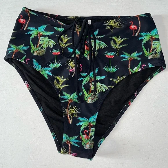 CUPSHE 2-Piece Swimsuit with flamingos M - Picture 4 of 5